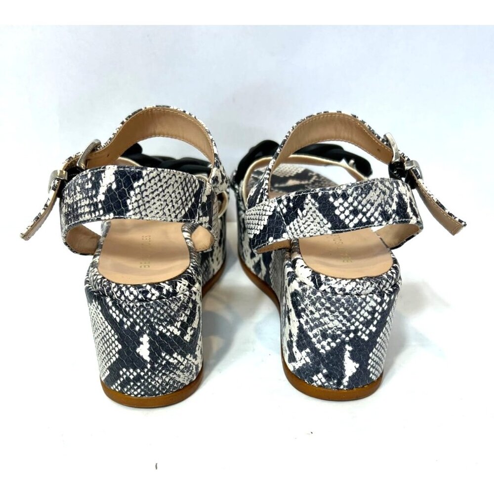 Beutiisoles Black Python Platform Sandals Matte B… - image 4